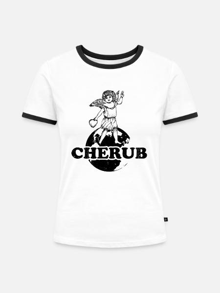 Cherub - Frauen Kontrast-T-Shirt - Weiß/Schwarz