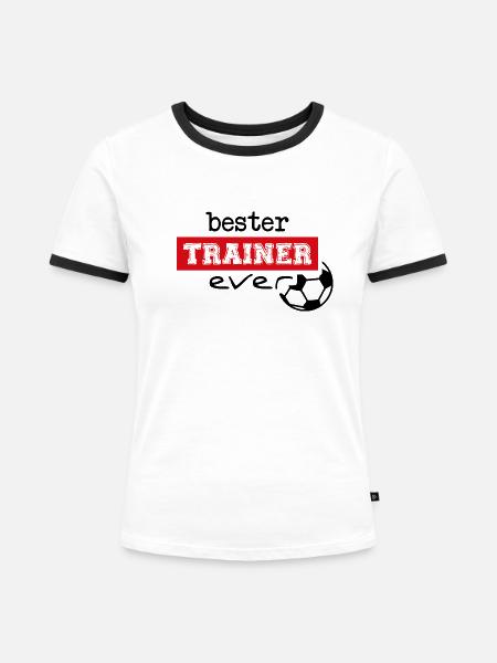Bester Trainer ever - Frauen Kontrast-T-Shirt - Weiß/Schwarz