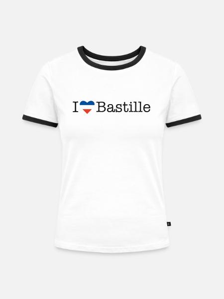 I love - Frauen Kontrast-T-Shirt - Weiß/Schwarz
