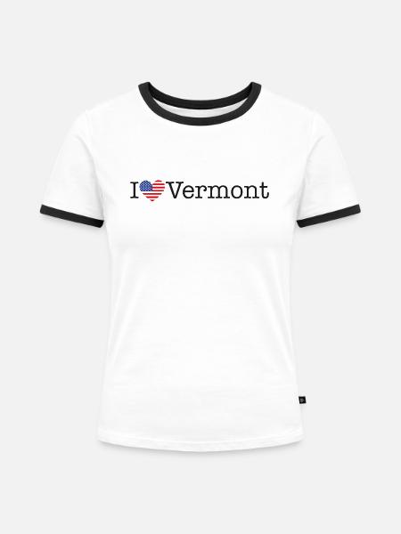 I love Vermont - Frauen Kontrast-T-Shirt - Weiß/Schwarz