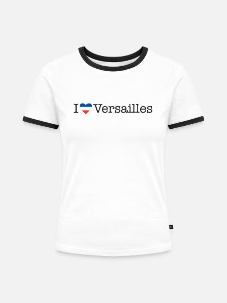 I love Versailles - Frauen Kontrast-T-Shirt - Weiß/Schwarz