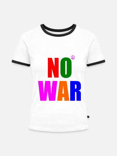 No war - Frauen Kontrast-T-Shirt - Weiß/Schwarz