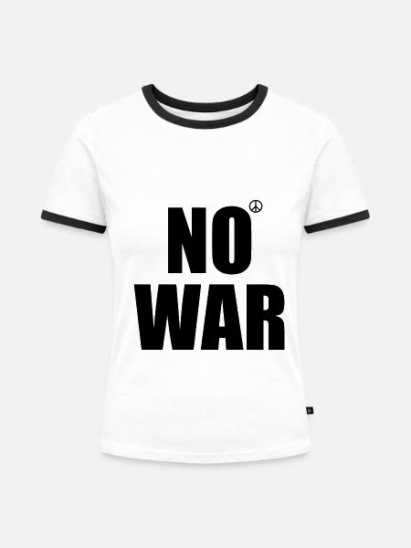 No war - Frauen Kontrast-T-Shirt - Weiß/Schwarz
