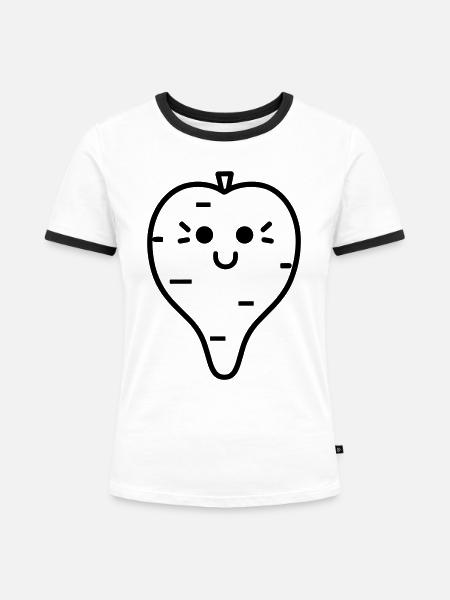 Karotte - Frauen Kontrast-T-Shirt - Weiß/Schwarz