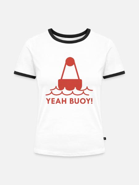 Ja Boje! - Frauen Kontrast-T-Shirt - Weiß/Schwarz