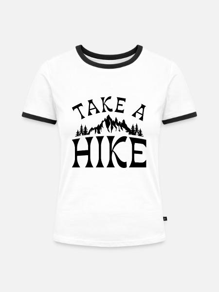 Machen Sie eine Wanderung - Frauen Kontrast-T-Shirt - Weiß/Schwarz
