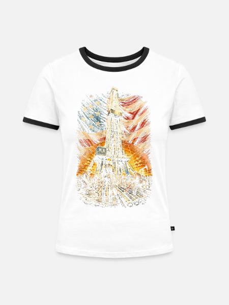 Bohrinsel Ölplattformarbeiter - Frauen Kontrast-T-Shirt - Weiß/Schwarz