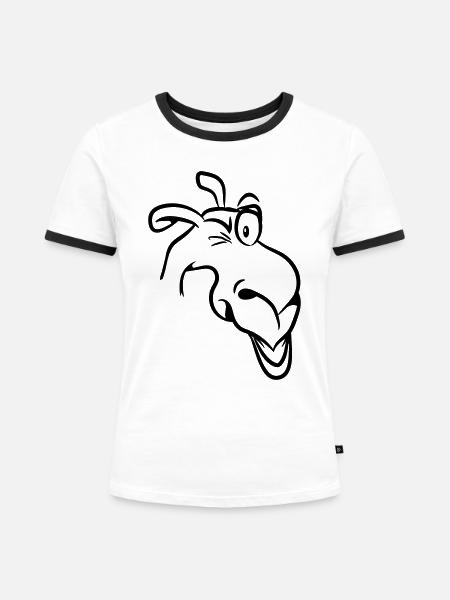Kamel witzig - Frauen Kontrast-T-Shirt - Weiß/Schwarz