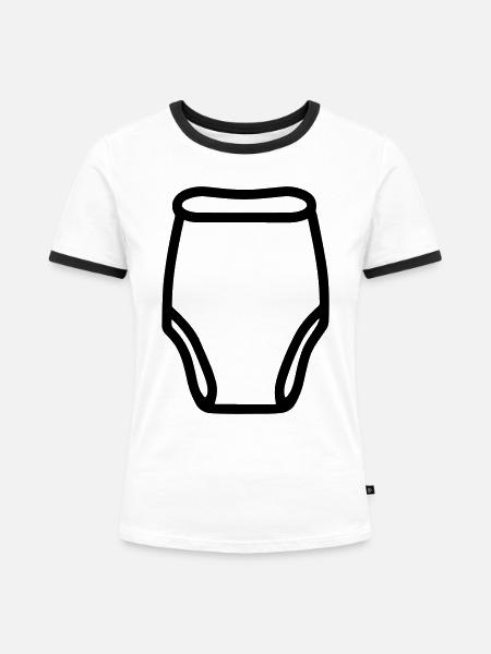 Schicht - Frauen Kontrast-T-Shirt - Weiß/Schwarz
