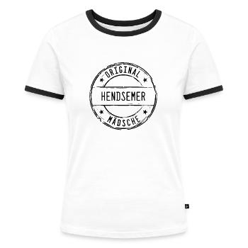 Handschuhsheim Hendsemer Mädchen - Frauen Kontrast-T-Shirt - Weiß/Schwarz - Vorne - Selfina (174cm)