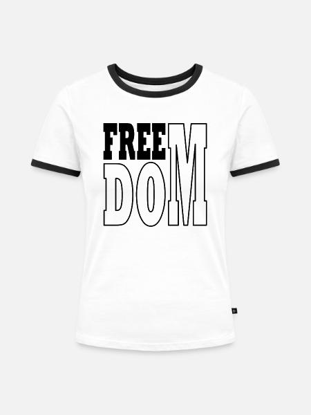 Freedom black - Frauen Kontrast-T-Shirt - Weiß/Schwarz