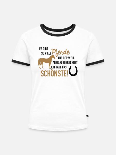 Schönstes Pferd - Frauen Kontrast-T-Shirt - Weiß/Schwarz