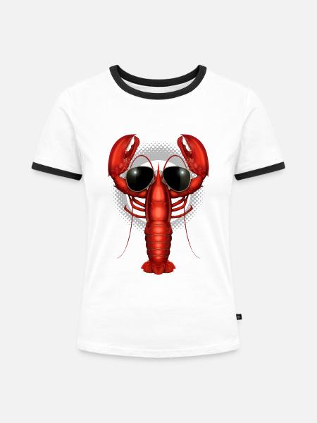 KÜHLER HOBSTER - Frauen Kontrast-T-Shirt - Weiß/Schwarz