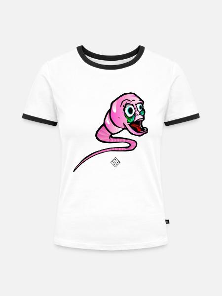 Spermo-Herkunft - Frauen Kontrast-T-Shirt - Weiß/Schwarz
