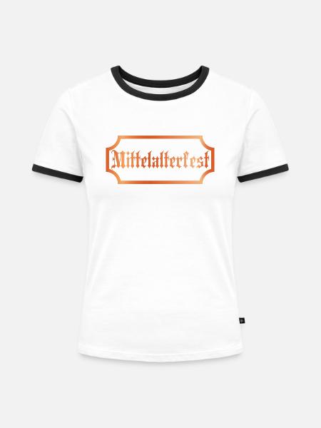 Ritter Mittelalterfest - Frauen Kontrast-T-Shirt - Weiß/Schwarz