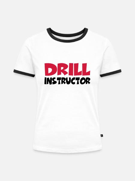 Drill Instructor - Frauen Kontrast-T-Shirt - Weiß/Schwarz