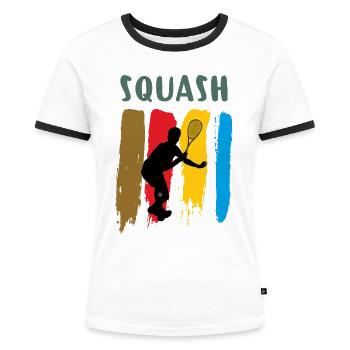 Squash - Frauen Kontrast-T-Shirt - Weiß/Schwarz - Vorne - Selfina (174cm)