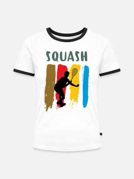 Squash - Frauen Kontrast-T-Shirt - Weiß/Schwarz