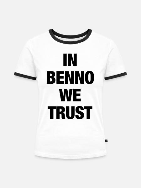 In Benno we trust - Frauen Kontrast-T-Shirt - Weiß/Schwarz
