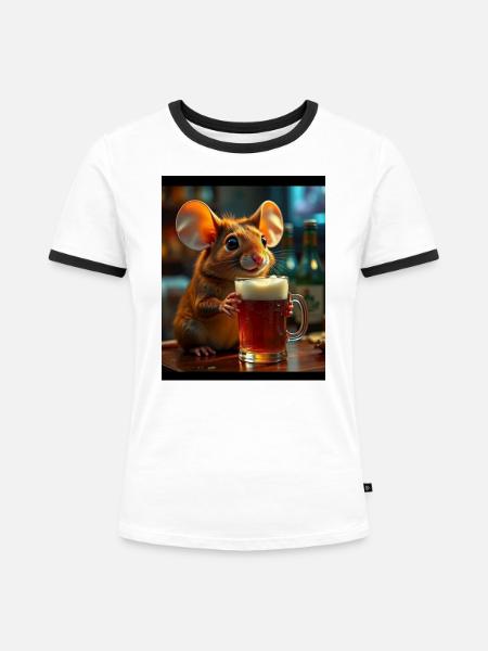 Didimaus69 - Frauen Kontrast-T-Shirt - Weiß/Schwarz
