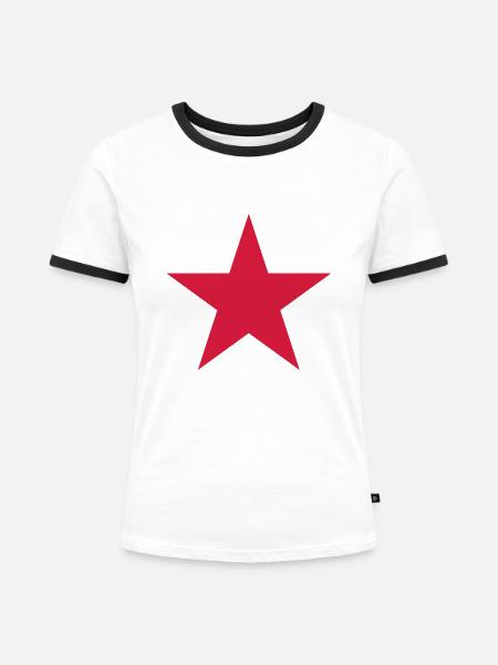 Stern - Frauen Kontrast-T-Shirt - Weiß/Schwarz