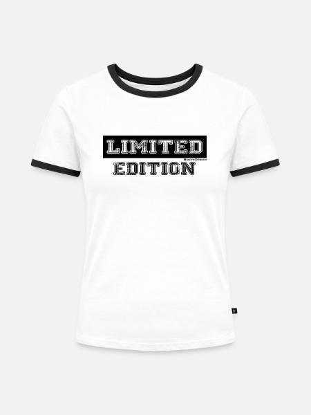 LIIMITED EDITION - Frauen Kontrast-T-Shirt - Weiß/Schwarz