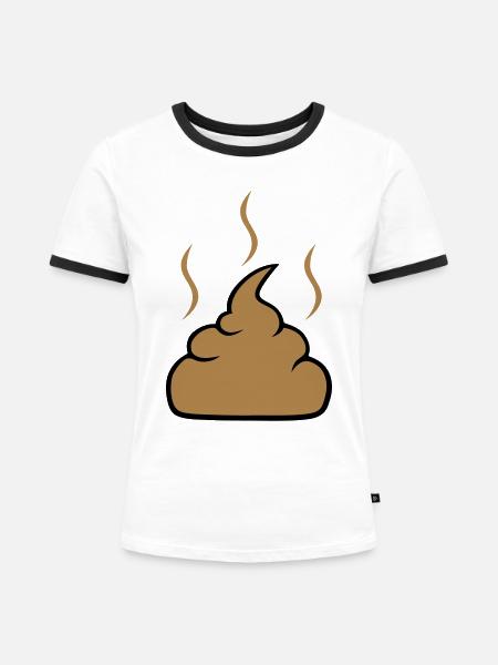 Shit - Frauen Kontrast-T-Shirt - Weiß/Schwarz