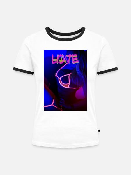 Love wins - Frauen Kontrast-T-Shirt - Weiß/Schwarz