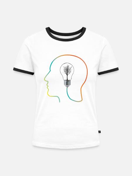 Genius - Frauen Kontrast-T-Shirt - Weiß/Schwarz