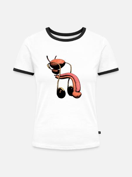 Biologisches Geschlecht - Frauen Kontrast-T-Shirt - Weiß/Schwarz
