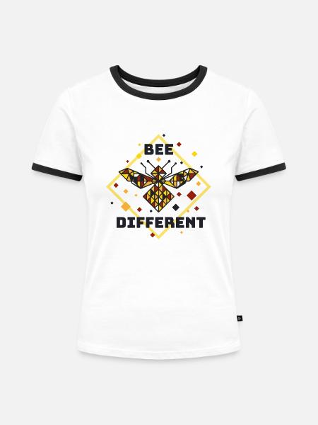 Biene anders - Frauen Kontrast-T-Shirt - Weiß/Schwarz