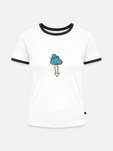 Gewitter - Frauen Kontrast-T-Shirt - Weiß/Schwarz