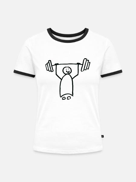 starkes Mädchen - Frauen Kontrast-T-Shirt - Weiß/Schwarz