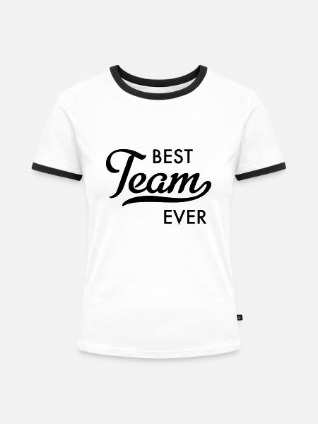 Bestes Team - Frauen Kontrast-T-Shirt - Weiß/Schwarz