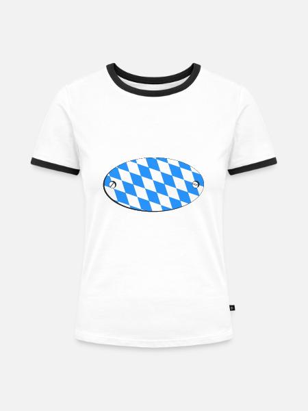Bayern - Frauen Kontrast-T-Shirt - Weiß/Schwarz