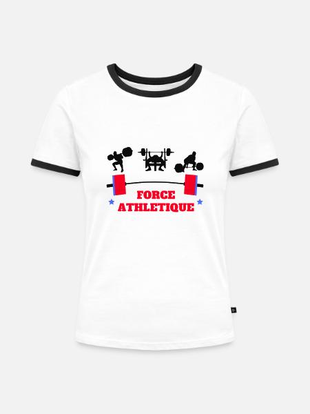 Sportliche Stärke - Frauen Kontrast-T-Shirt - Weiß/Schwarz