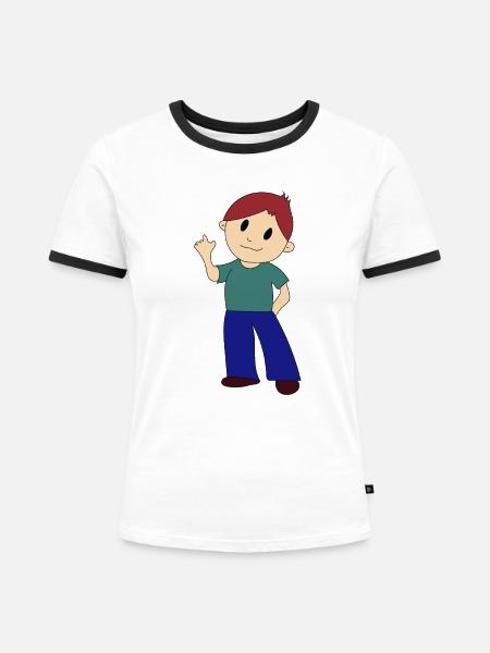 Weise Nase - Frauen Kontrast-T-Shirt - Weiß/Schwarz