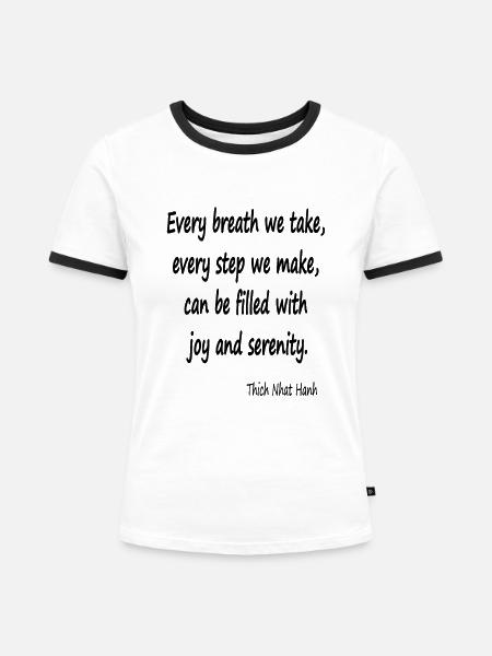 24/7 Frieden - Frauen Kontrast-T-Shirt - Weiß/Schwarz