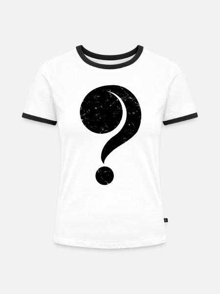 Fragezeichen ? sixties - Frauen Kontrast-T-Shirt - Weiß/Schwarz