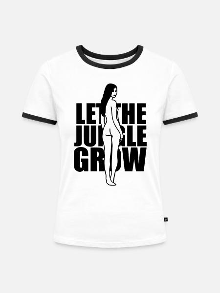 Let the Jungle Grow - Frauen Kontrast-T-Shirt - Weiß/Schwarz