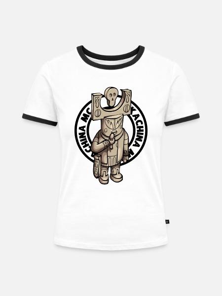 Kachina mc - Frauen Kontrast-T-Shirt - Weiß/Schwarz