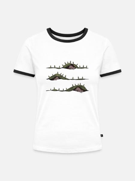 schlafende Bären - Frauen Kontrast-T-Shirt - Weiß/Schwarz