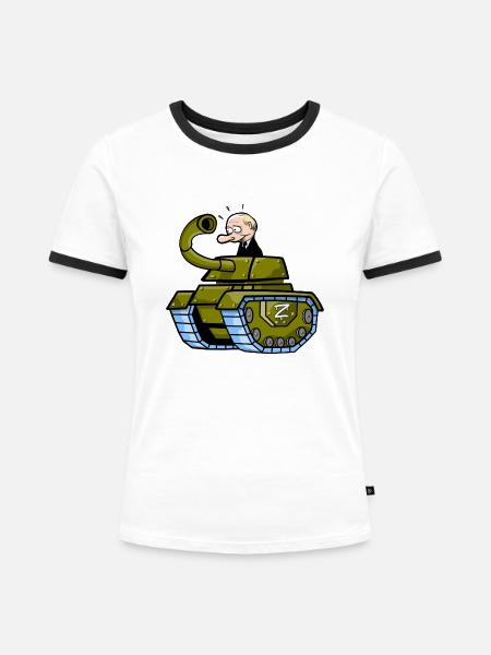 Putin's FAIL - Frauen Kontrast-T-Shirt - Weiß/Schwarz