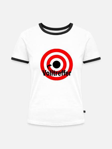 Volltreffer - Frauen Kontrast-T-Shirt - Weiß/Schwarz