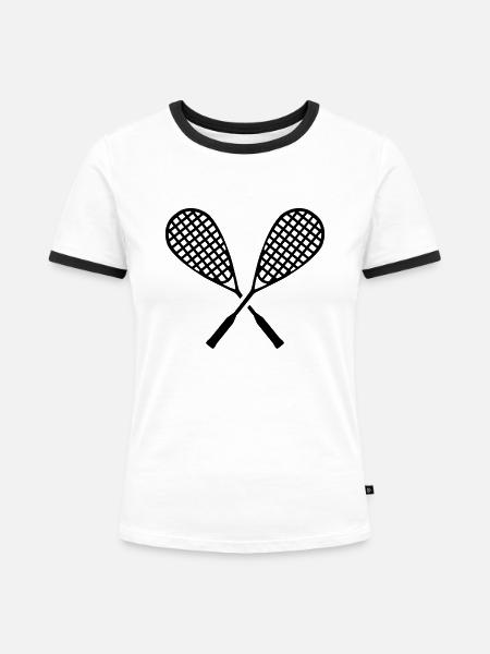 Squash - Frauen Kontrast-T-Shirt - Weiß/Schwarz