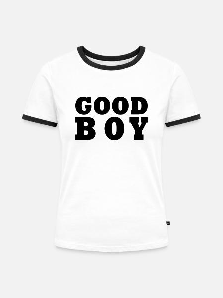 Good boy - Frauen Kontrast-T-Shirt - Weiß/Schwarz