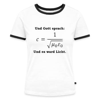 Gottes Lichtformel - Frauen Kontrast-T-Shirt - Weiß/Schwarz - Vorne - Selfina (174cm)