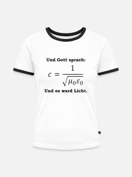 Gottes Lichtformel - Frauen Kontrast-T-Shirt - Weiß/Schwarz