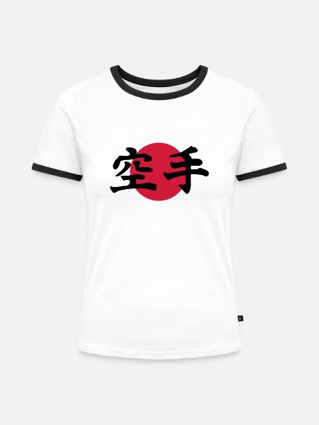 karate - Frauen Kontrast-T-Shirt - Weiß/Schwarz