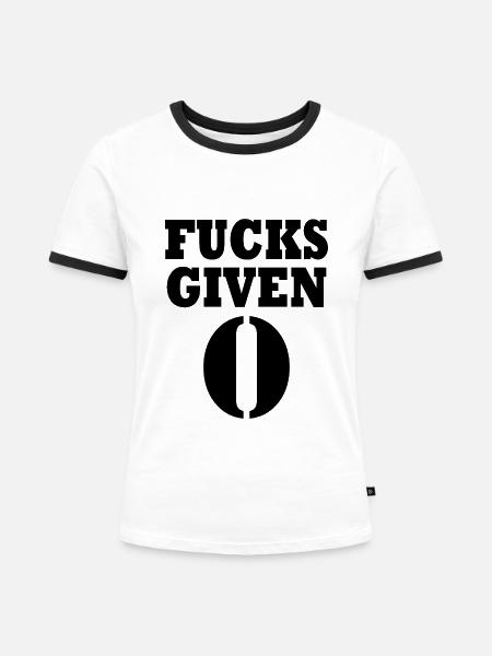 Zero fucks given - Frauen Kontrast-T-Shirt - Weiß/Schwarz